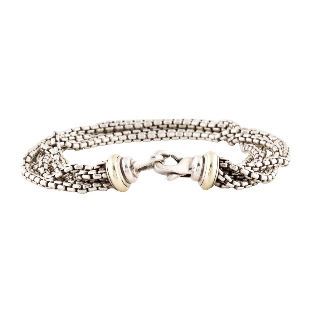 David Yurman
Multi-Strand Box Chain Bracelet 14k & 925 Sterling